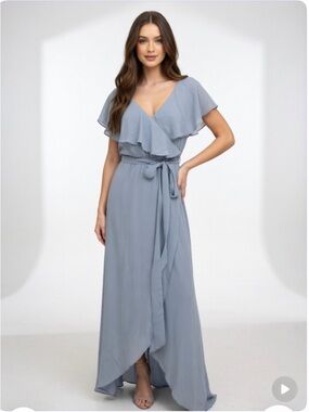 NWT Baltic Born Katya Ruffle Maxi Dress light blue